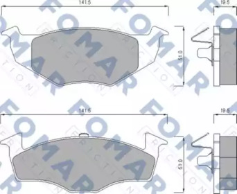 FOMAR FRICTION fo643281 -  Комплект тормозных колодок, дисковый тормоз